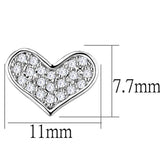 Alamode Rhodium Brass Earrings with AAA Grade CZ in Clear - Alamode - Flyclothing LLC