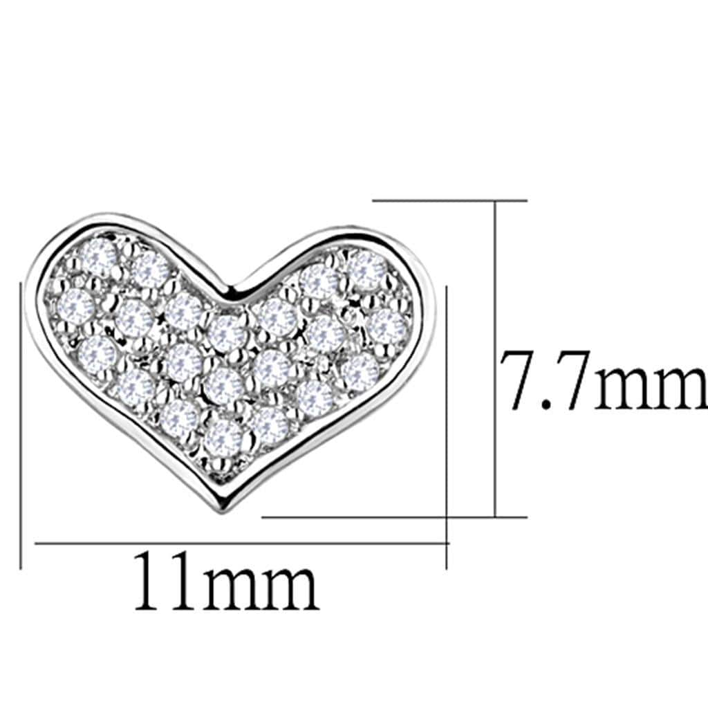 Alamode Rhodium Brass Earrings with AAA Grade CZ in Clear - Alamode - Flyclothing LLC