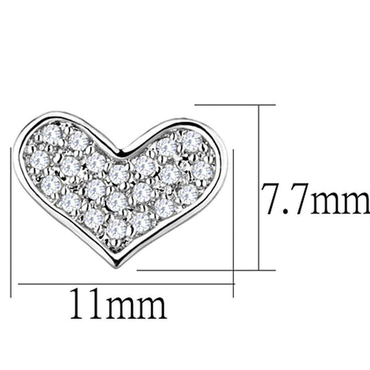 Alamode Rhodium Brass Earrings with AAA Grade CZ in Clear - Alamode - Flyclothing LLC