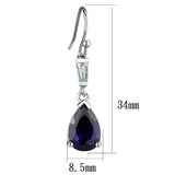Alamode Rhodium Brass Earrings with AAA Grade CZ in Amethyst - Alamode - Flyclothing LLC