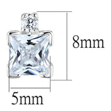 Alamode Rhodium Brass Earrings with AAA Grade CZ in Clear - Alamode - Flyclothing LLC