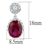 Alamode Rhodium Brass Earrings with AAA Grade CZ in Ruby - Alamode - Flyclothing LLC