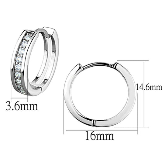 Alamode Rhodium Brass Earrings with AAA Grade CZ in Clear - Alamode - Flyclothing LLC