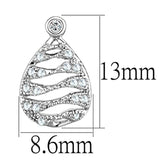 Alamode Rhodium Brass Earrings with AAA Grade CZ in Clear - Alamode