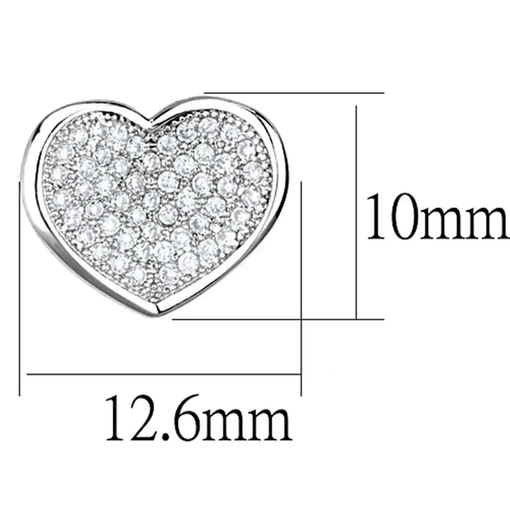 Alamode Rhodium Brass Earrings with AAA Grade CZ in Clear - Alamode - Flyclothing LLC