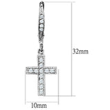Alamode Rhodium Brass Earrings with AAA Grade CZ in Clear - Alamode - Flyclothing LLC