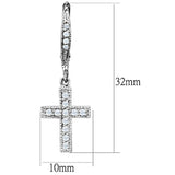 Alamode Rhodium Brass Earrings with AAA Grade CZ in Clear - Alamode