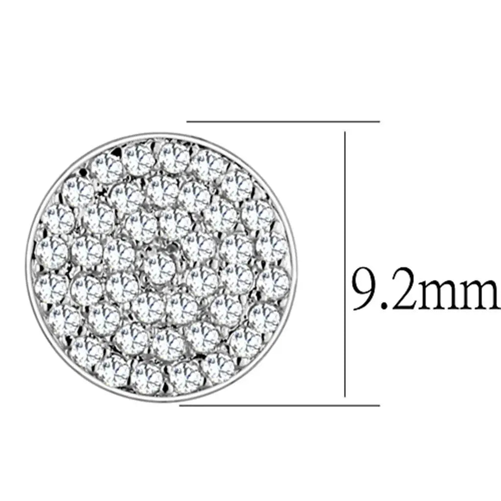 Alamode Rhodium Brass Earrings with AAA Grade CZ in Clear - Alamode - Flyclothing LLC