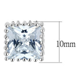 Alamode Rhodium Brass Earrings with AAA Grade CZ in Clear - Alamode