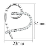 Alamode Rhodium Brass Earrings with AAA Grade CZ in Clear - Alamode - Flyclothing LLC