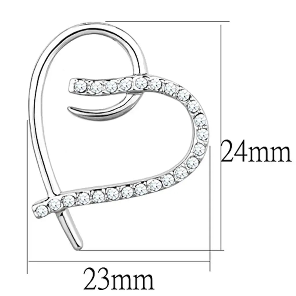 Alamode Rhodium Brass Earrings with AAA Grade CZ in Clear - Alamode - Flyclothing LLC