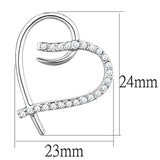 Alamode Rhodium Brass Earrings with AAA Grade CZ in Clear - Alamode
