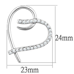 Alamode Rhodium Brass Earrings with AAA Grade CZ in Clear - Flyclothing LLC