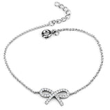Alamode Rhodium Brass Bracelet with AAA Grade CZ in Clear - Alamode
