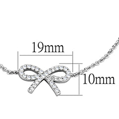 Alamode Rhodium Brass Bracelet with AAA Grade CZ in Clear - Flyclothing LLC