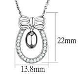Alamode Rhodium Brass Necklace with AAA Grade CZ in Clear - Alamode - Flyclothing LLC