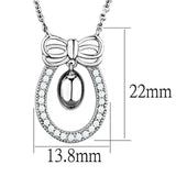 Alamode Rhodium Brass Necklace with AAA Grade CZ in Clear - Alamode