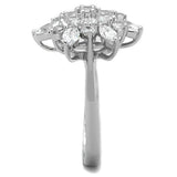 Alamode Rhodium Brass Ring with AAA Grade CZ in Clear - Alamode - Flyclothing LLC
