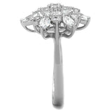 Alamode Rhodium Brass Ring with AAA Grade CZ in Clear - Alamode