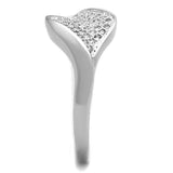 Alamode Rhodium Brass Ring with AAA Grade CZ in Clear - Alamode