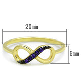 Alamode Gold+Ruthenium Brass Ring with AAA Grade CZ in Tanzanite - Alamode - Flyclothing LLC