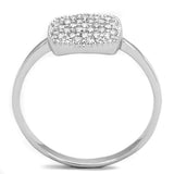 Alamode Rhodium Brass Ring with AAA Grade CZ in Clear - Alamode - Flyclothing LLC