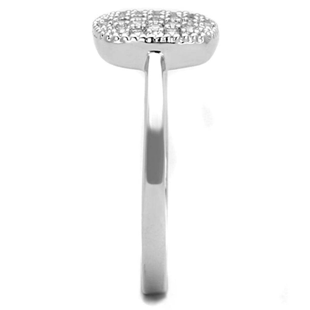 Alamode Rhodium Brass Ring with AAA Grade CZ in Clear - Alamode - Flyclothing LLC