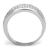 Alamode Rhodium Brass Ring with AAA Grade CZ in Clear - Alamode