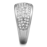 Alamode Rhodium Brass Ring with AAA Grade CZ in Clear - Alamode
