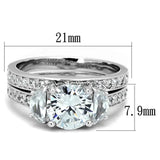Alamode Rhodium Brass Ring with AAA Grade CZ in Clear - Alamode - Flyclothing LLC