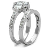 Alamode Rhodium Brass Ring with AAA Grade CZ in Clear - Alamode - Flyclothing LLC