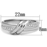 Alamode Rhodium Brass Ring with AAA Grade CZ in Clear - Alamode