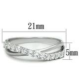 Alamode Rhodium Brass Ring with AAA Grade CZ in Clear - Alamode