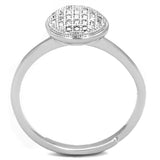 Alamode Rhodium Brass Ring with AAA Grade CZ in Clear - Alamode