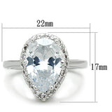 Alamode Rhodium Brass Ring with AAA Grade CZ in Clear - Alamode