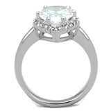 Alamode Rhodium Brass Ring with AAA Grade CZ in Clear - Alamode