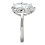 Alamode Rhodium Brass Ring with AAA Grade CZ in Clear - Alamode - Flyclothing LLC