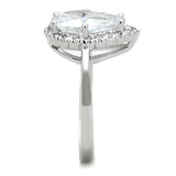 Alamode Rhodium Brass Ring with AAA Grade CZ in Clear - Alamode