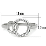 Alamode Rhodium Brass Ring with AAA Grade CZ in Clear - Alamode - Flyclothing LLC