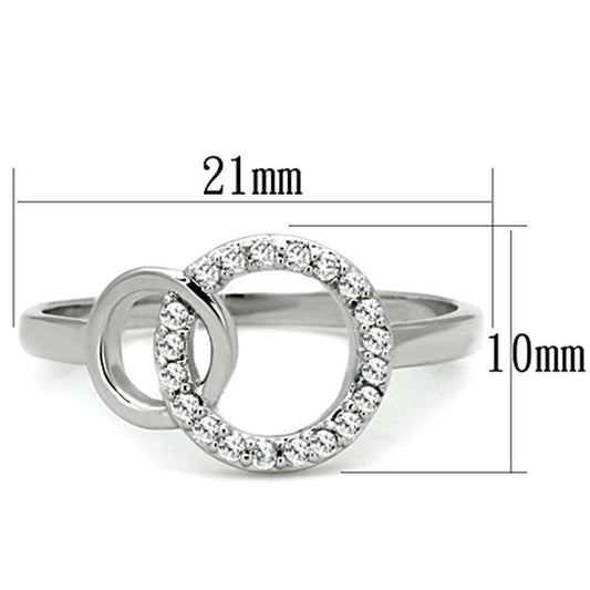 Alamode Rhodium Brass Ring with AAA Grade CZ in Clear - Alamode - Flyclothing LLC