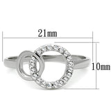 Alamode Rhodium Brass Ring with AAA Grade CZ in Clear - Alamode