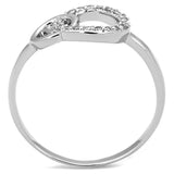 Alamode Rhodium Brass Ring with AAA Grade CZ in Clear - Alamode