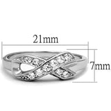 Alamode Rhodium Brass Ring with AAA Grade CZ in Clear - Alamode