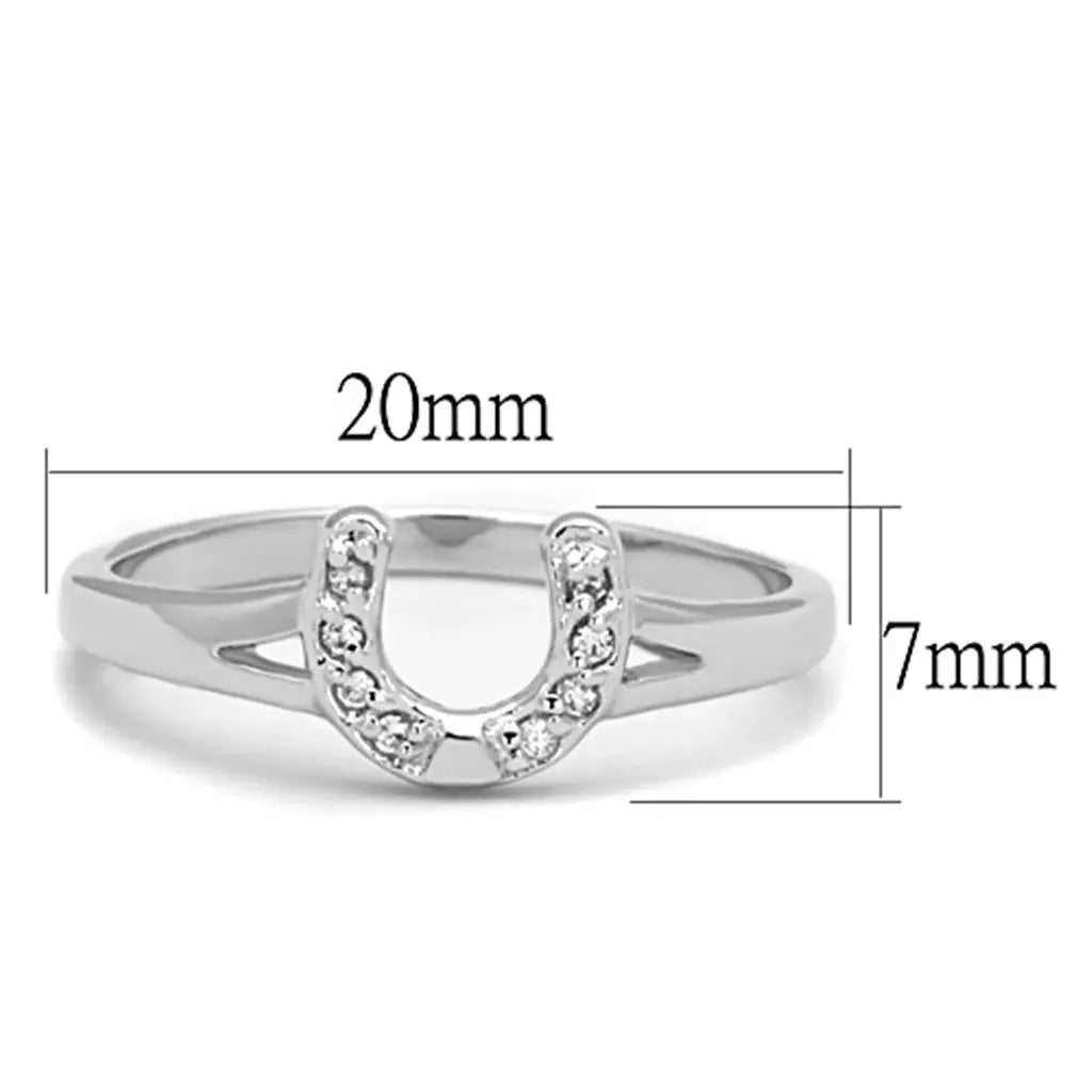 Alamode Rhodium Brass Ring with AAA Grade CZ in Clear - Alamode - Flyclothing LLC