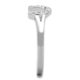 Alamode Rhodium Brass Ring with AAA Grade CZ in Clear - Alamode