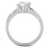 Alamode Rhodium Brass Ring with AAA Grade CZ in Clear - Alamode