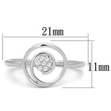 Alamode Rhodium Brass Ring with AAA Grade CZ in Clear - Alamode