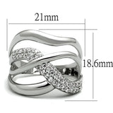 Alamode Rhodium Brass Ring with AAA Grade CZ in Clear - Alamode - Flyclothing LLC