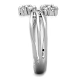 Alamode Rhodium Brass Ring with AAA Grade CZ in Clear - Alamode
