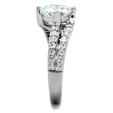 Alamode Rhodium Brass Ring with AAA Grade CZ in Clear - Alamode